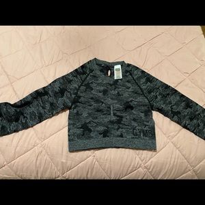 Gymshark black camo long sleeve crop